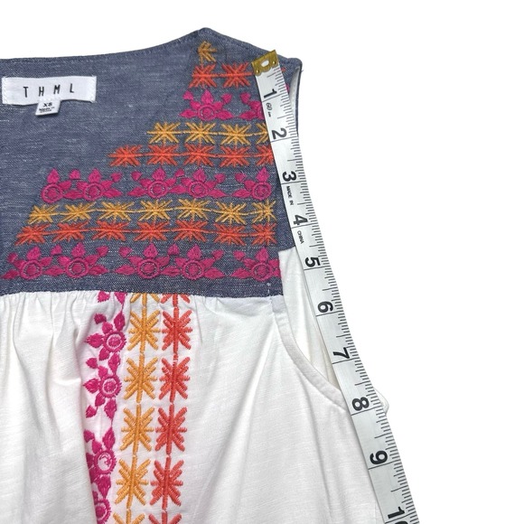 THML | Women | Boho Style Embroidered Sleeveless Top | Size XS - Picture 4 of 9
